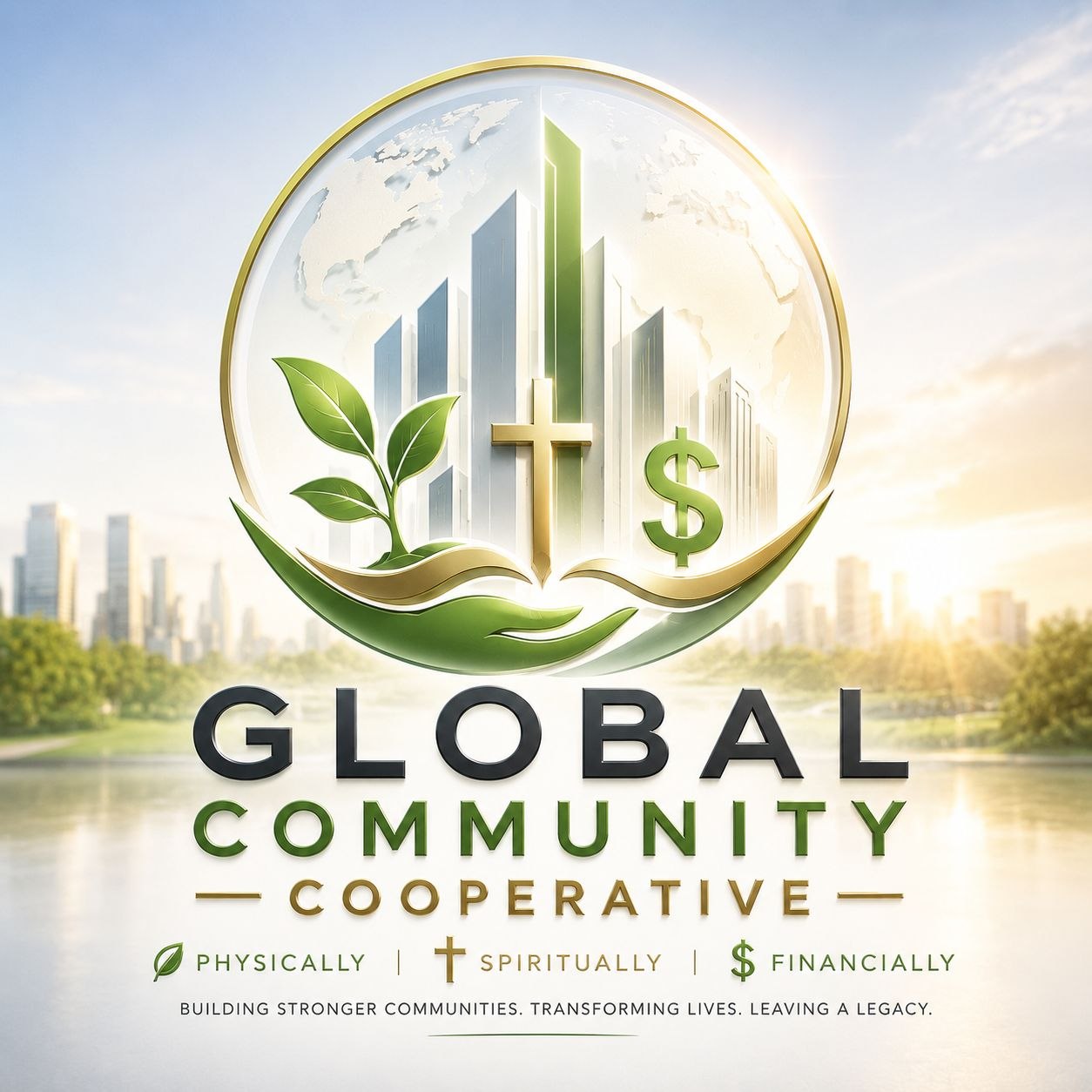 Global Community Cooperative logo — building stronger communities physically, spiritually, and financially